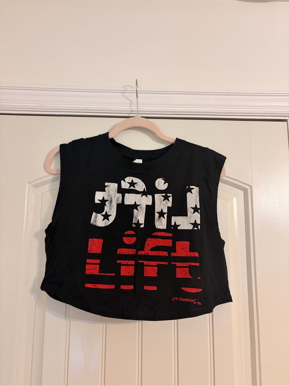 Bella Canvas Black Muscle Tee with White and Red Graphic